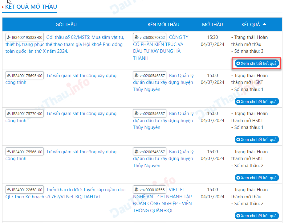 Hình 6 Nhấn vào Xem chi tiết kết quả