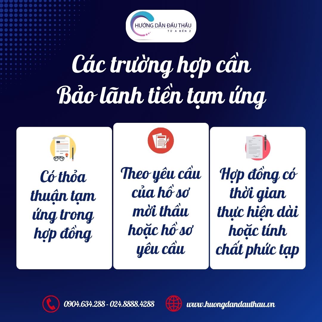 Các trường hợp cần bảo lãnh tiền tạm ứng
