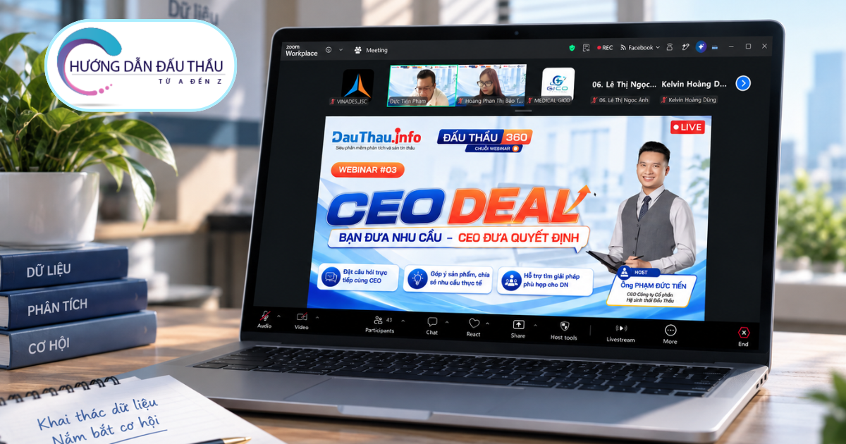 CEO DauThau info “tung deal” cho nhà thầu tại Webinar Đấu Thầu 360 #03
